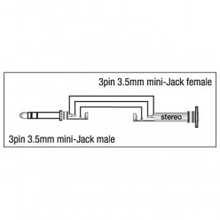 DAP XGA08 XGA08 - mini-jack/M stereo to mini-jack/F, 90°